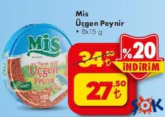 MİS ÜÇGEN PEYNİR 120 G fiyat ve kampanya bilgisi